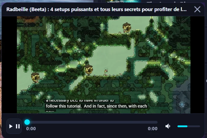 Lecteur vidéo overlay sans pub